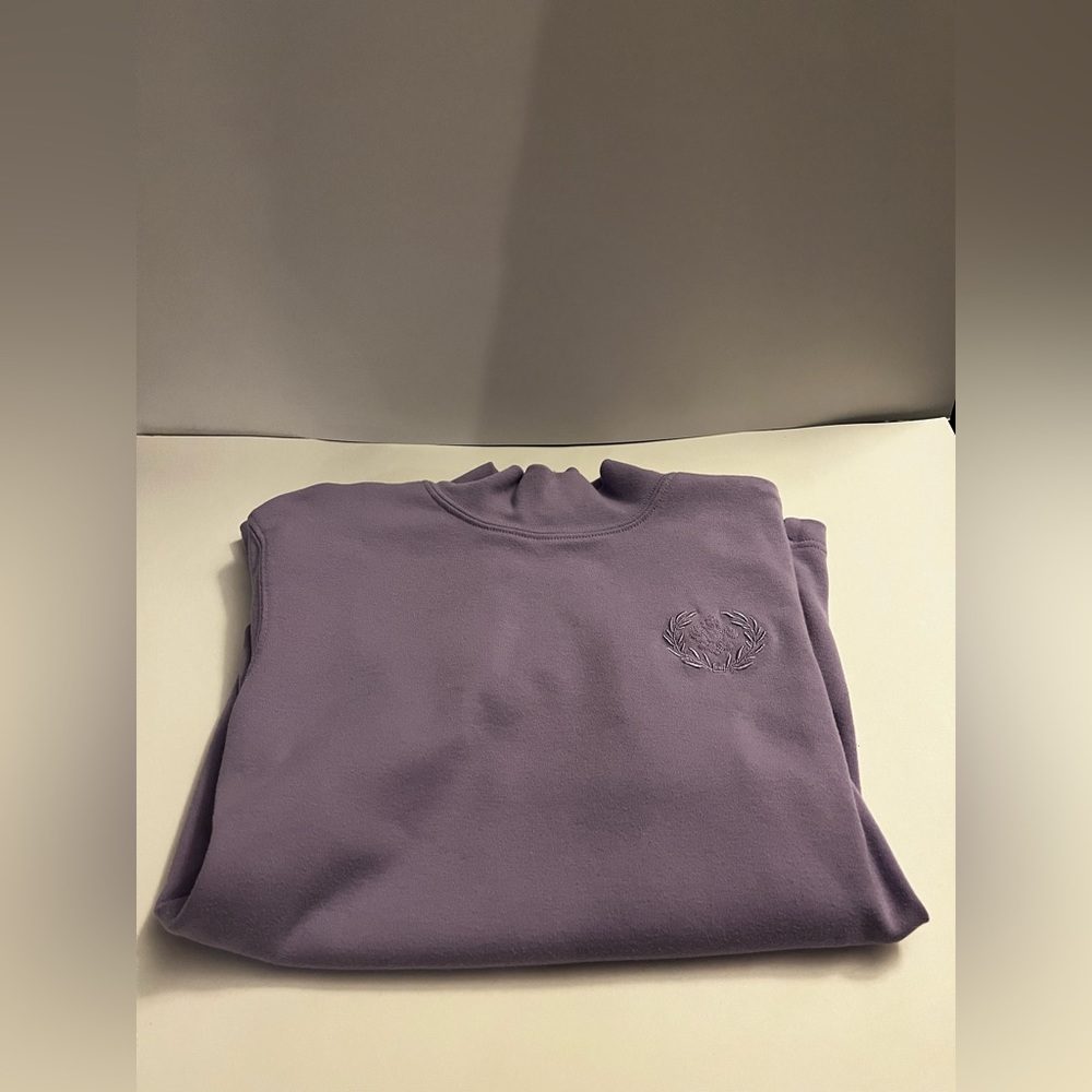 Blair: Lavender Embroidered Mock Neck T-shirt